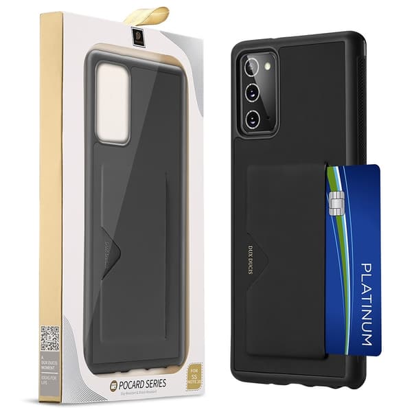 DUX DUCIS kortplats i PU-läderfodral till Galaxy Note 20 - Svart Black
