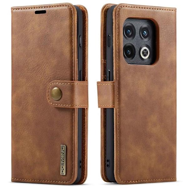 DG.MING OnePlus 10 Pro 5G Plånboksfodral Äkta Läder, Chockresistent, Brun