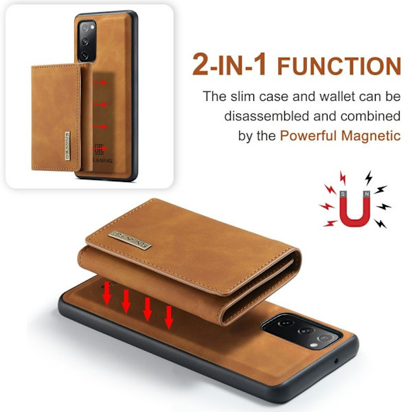 DG.MING M1 Series Magnetisk Tri-Fold Plånboksfodral - Brun
