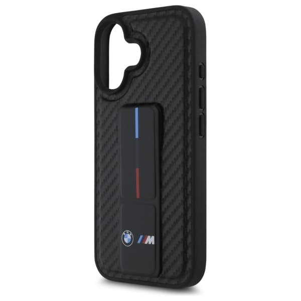 BMW Mobilskal till iPhone 16 M Grip Stand Smooth - Svart Black