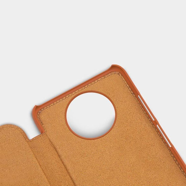 Nillkin Qin Läder Fodral Xiaomi Redmi Note 9T 5G - Brun Brun