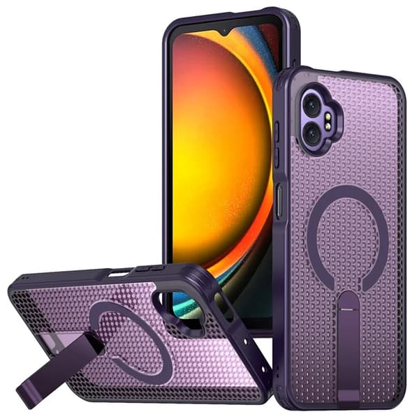 Mobilskal till Galaxy XCover 7 Pro Magsafe Grid Texture Lila