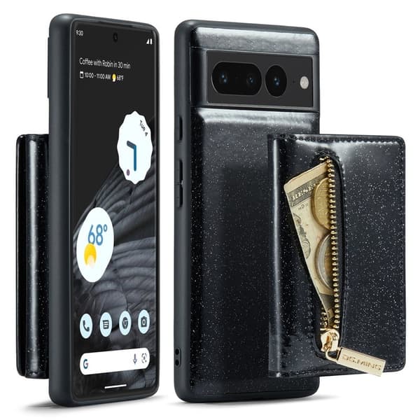 DG.MING M3 Series Konstläder Plånboksfodral för Google Pixel 7 Pro 5G Svart
