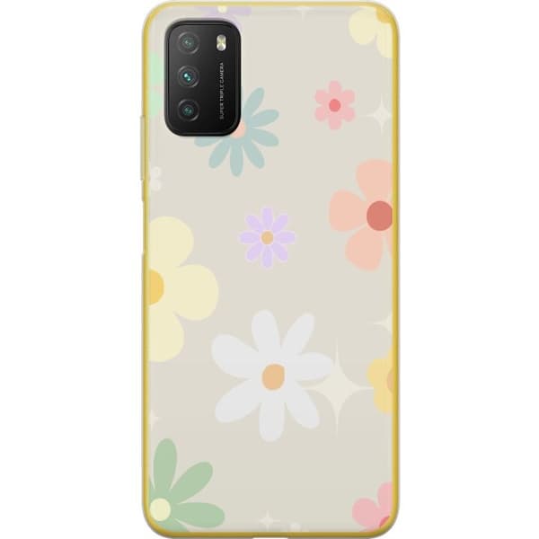 Telefontaske til Xiaomi Poco M3 med fejende blomster