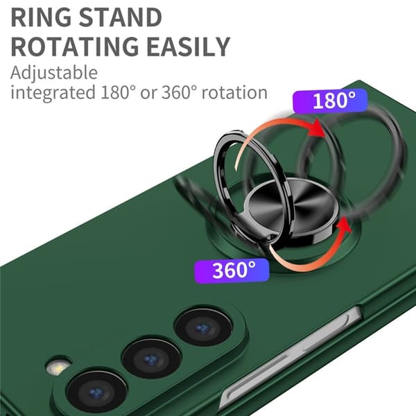 Mobilskal till Galaxy Z Fold7 Rotatable Ring Kickstand - Svartgrön Grön