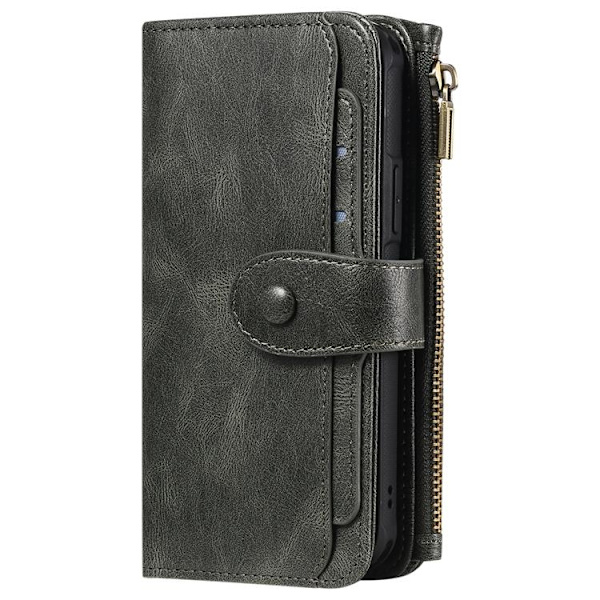 iPhone 17 Konstläder Plånboksfodral Detachable Zipper - Grön Grön