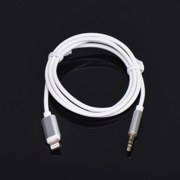 Adapter audio till iPhone Lightning 8-pin + Jack 3,5mm Vit kabel