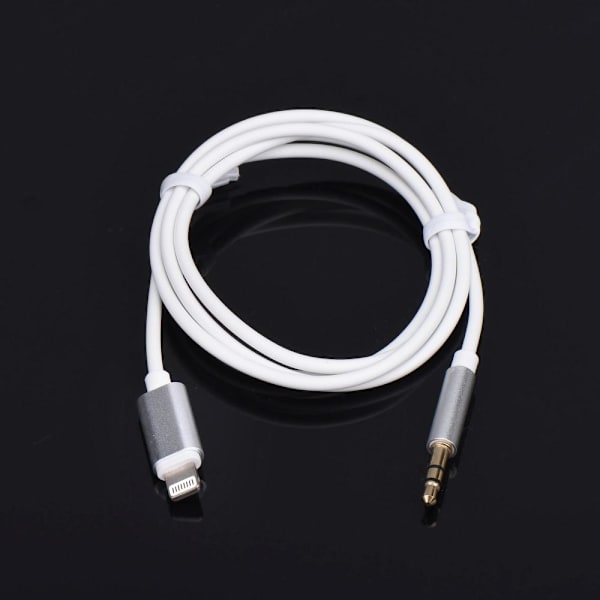 Adapter audio till iPhone Lightning 8-pin + Jack 3.5mm Vit kabel Vit