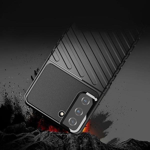 Thunder Flexibel Armored Skal Galaxy S22 Plus - Svart Svart
