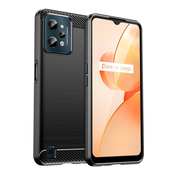 Realme C31 Skal Carbon silicone - Sort Svart