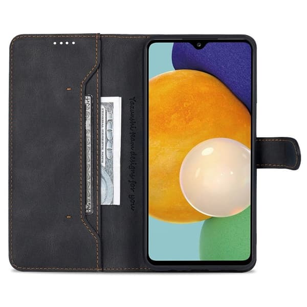 AZNS Samsung Galaxy A14 5G Plånboksfodral Konstläder - Svart