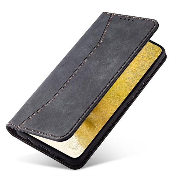 Galaxy S22 Plus Magnet Fancy Pungetui - Sort Black
