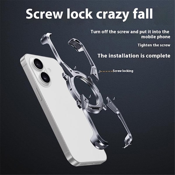 Mobilskal till iPhone 16 Bumper Frameless Kickstand - Silver Silver