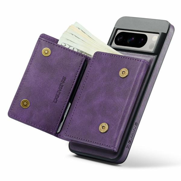 DG.MING M6 Series Konstläder Plånboksfodral för Google Pixel 8 Pro - Lila