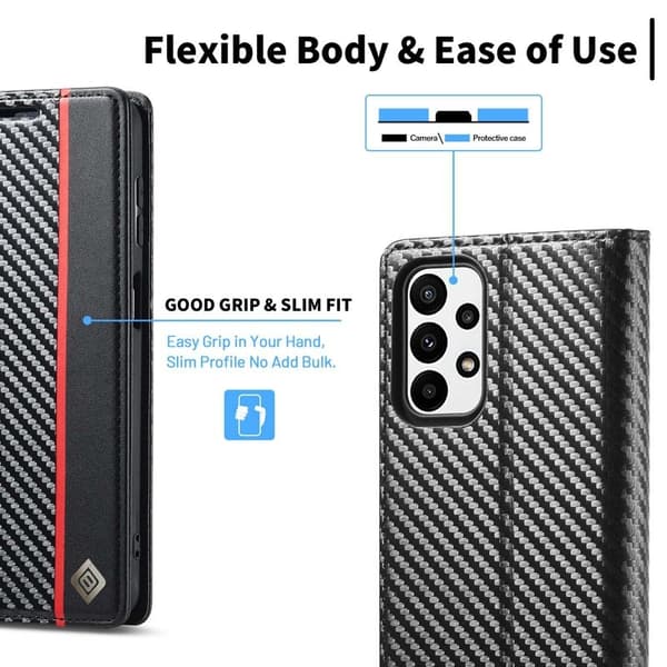 LC.IMEEKE för Samsung Galaxy A23 5G Plånboksfodral Konstläder - Vit