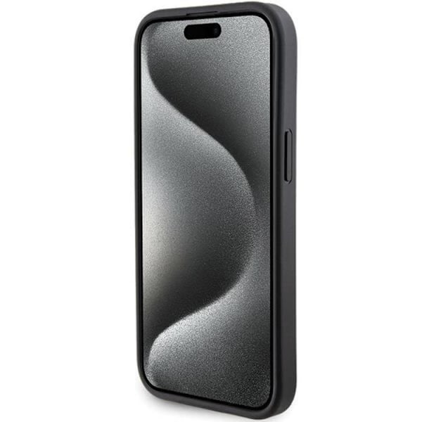 BMW iPhone 15 Mobilskal Grip Stand Smooth & Carbon - Svart Svart