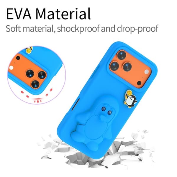 Penguin Mobilskal till iPhone 17 Pro Max Kickstand Stöttålig EVA - Blå