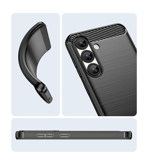 Telefontaske til Galaxy S25 Edge Carbon Flexible - Sort Svart
