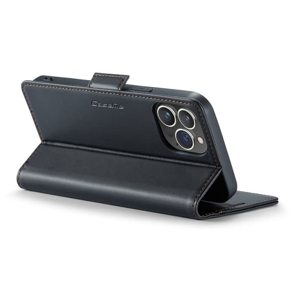 CASEME iPhone 13 Pro Plånboksfodral Konstläder RFID-Skydd Svart