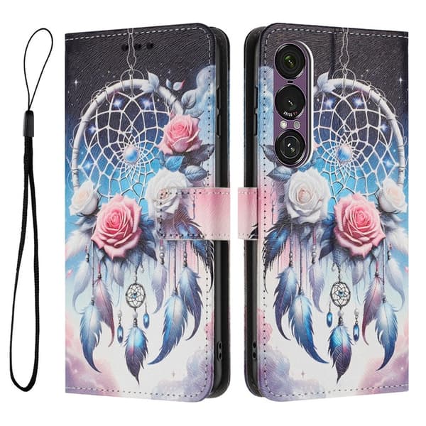 Sony Xperia 1 VII Konstläder Plånboksfodral Pattern Printing - Wind Chime Flerfärgad