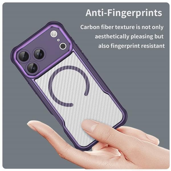 Mobilskal till iPhone 17 Pro Max MagSafe Carbon Fiber - Lila Lila