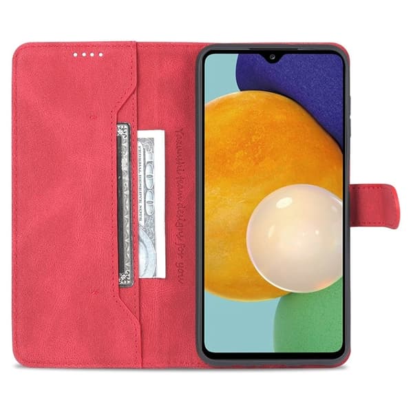 AZNS Samsung Galaxy A13 5G Plånboksfodral Konstläder - Röd