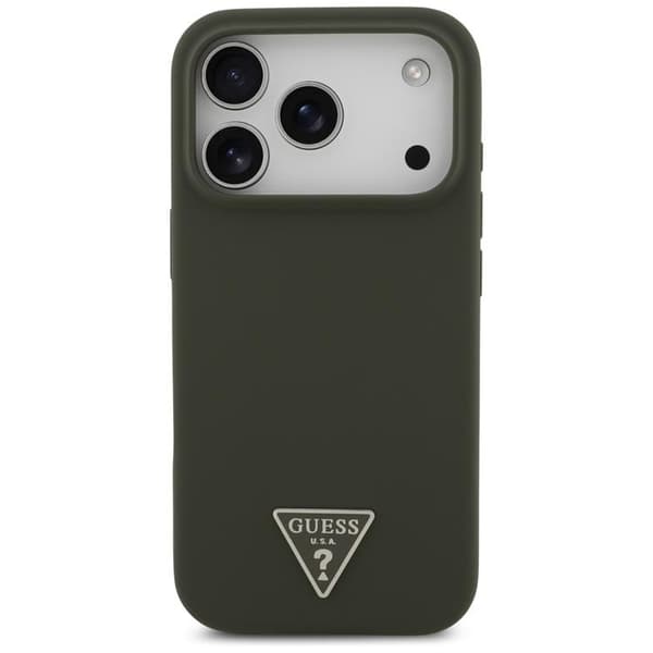 Guess Mobilskal till iPhone 17 Pro MagSafe Silikon Triangle Logo - Khaki Grön