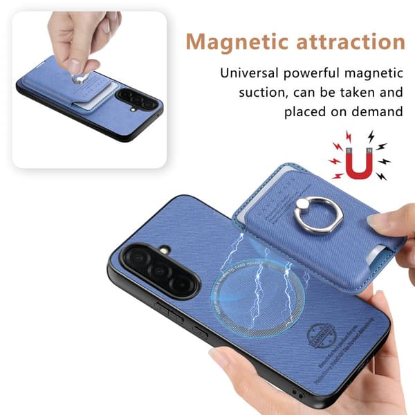 Mobilskal för Samsung Galaxy S26 Magnetiskt PC + TPU Kickstand - Blå