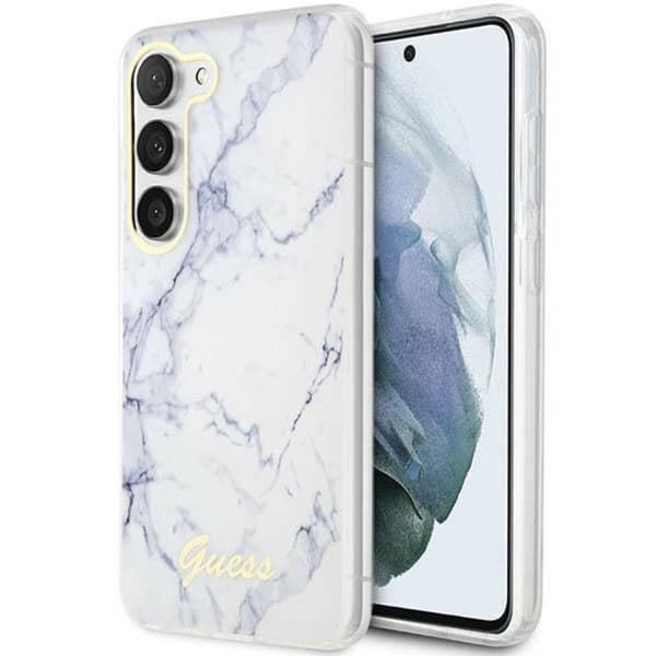 Guess Galaxy S23 Plus Mobilskal Marble - Hvid Vit