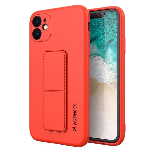 Wozinsky Kickstand Silikonikuori iPhone 12 Pro - Punainen Red