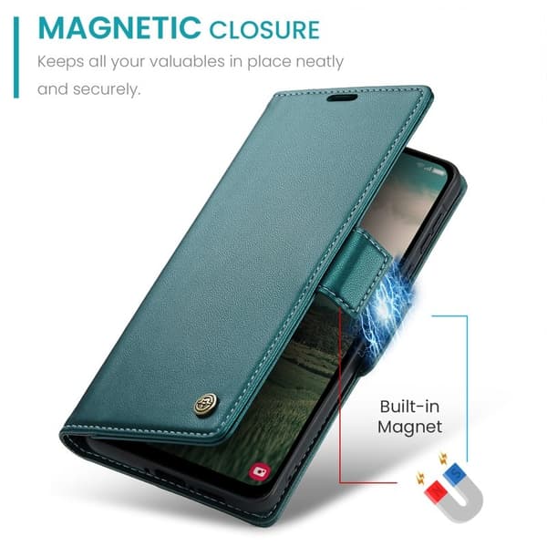 CASEME Plånboksfodral Konstläder för Samsung Galaxy A56 5G - Grön