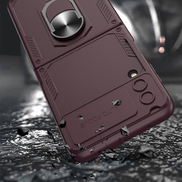 GKK Galaxy Z Flip 4 Case Ring Holder Panssarijalusta - violetti