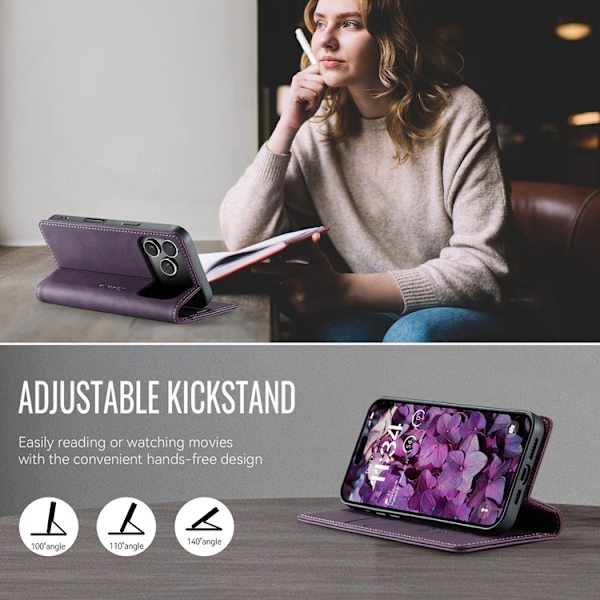 Caseme iPhone 17 Pro Max Plånboksfodral RFID-Skydd 033 Lila