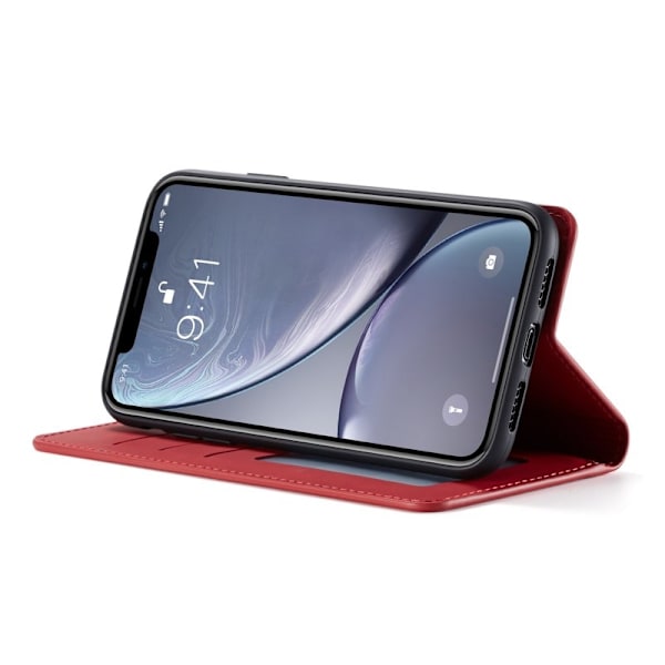 FORWENW iPhone XR Plånboksfodral i Silkeslen Konstläder - Röd