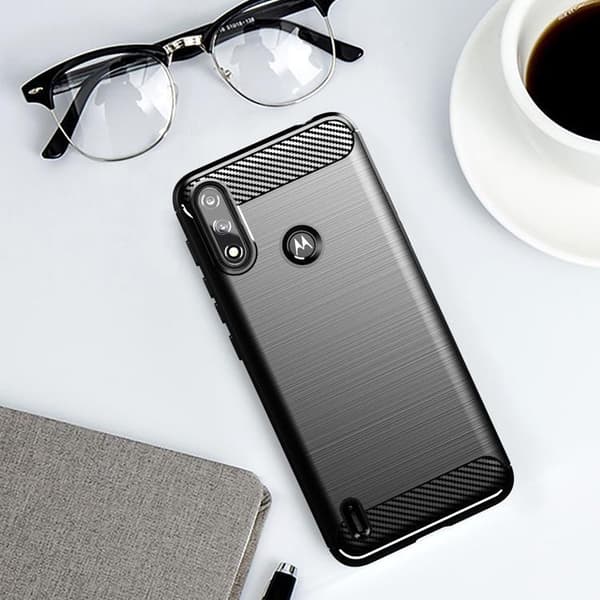 Carbon Fleksibelt Cover Motorola Moto E7i Power - Sort Black