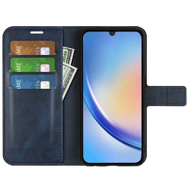 Galaxy A24 4G Plånboksfodral Folio Flip Calf - Blå Blå