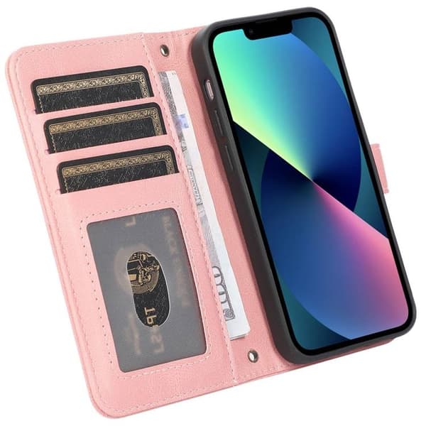 iPhone 14 Plus Plånboksfodral Flip - Rosa Rosa