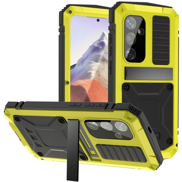 R-JUST Mobilskal till Galaxy S24 Shockproof PC+Silicone Metall Gul