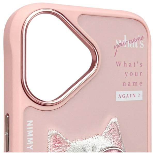 Nimmy Mobilskal till iPhone 16 Cool & Cute 2.0 Cat - Rosa Rosa