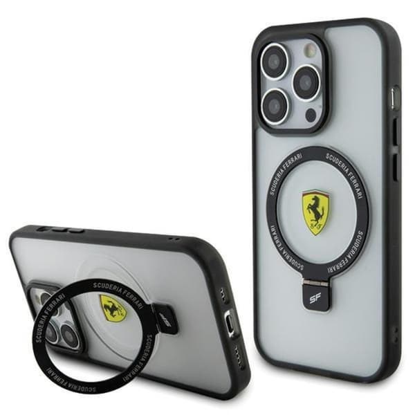 Ferrari Mobilskal till iPhone 15 Pro Magsafe Ring Stand 2023 - Clear Transparent