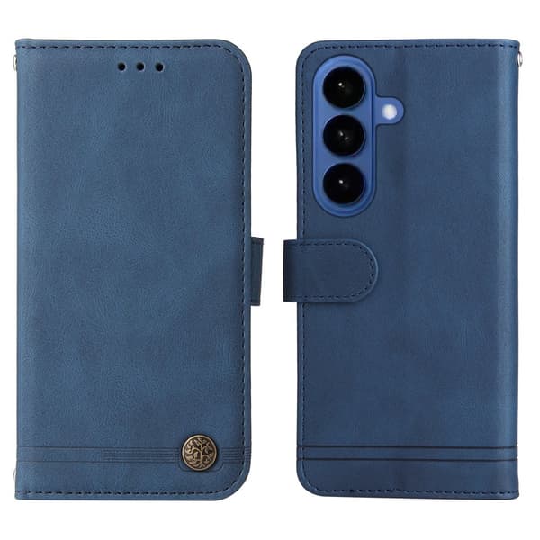 Plånboksfodral för Samsung Galaxy S26 Plus Konstläder Stativ - Blå