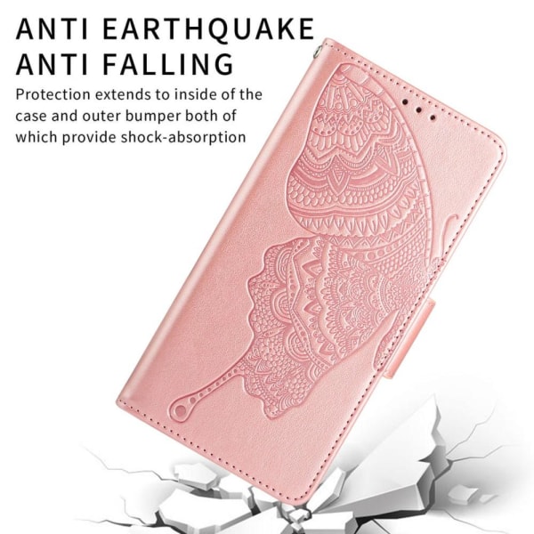 Butterflies iPhone 12 Pro Max Wallet Cover - Rose Gold