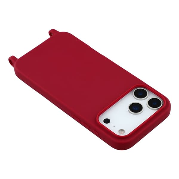 Mobilskal till iPhone 17 Pro Max TPU med Hål för Rem - Mörkröd Röd