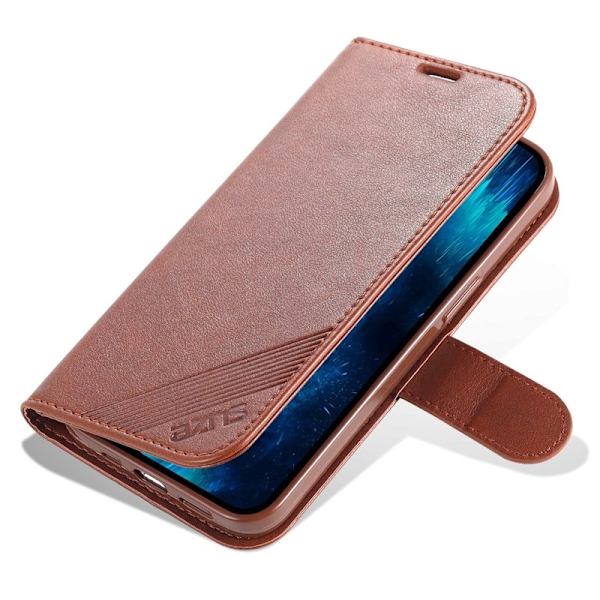 AZNS iPhone 15 Pro Max Plånboksfodral Konstläder - Brun