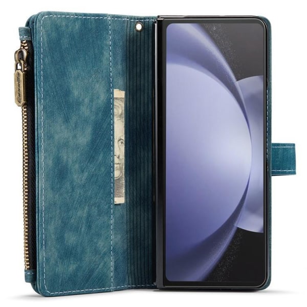 CASEME Galaxy Z Fold 5 lompakkokotelo C30 vetoketju - sininen