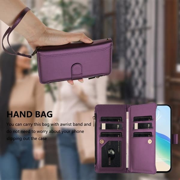 Samsung Galaxy S26 / S26 Pro Plånboksfodral Konstläder 9 Kortfack - Lila