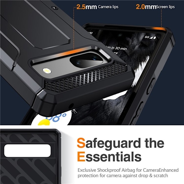 Google Pixel 7 Mobilskal Kickstand Shockproof - Svart Svart