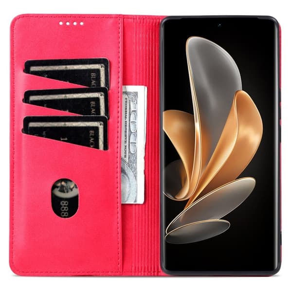 AZNS Xiaomi 14 Ultra Plånboksfodral Konstläder - Röd