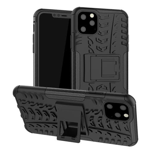 Tyre Kick-Stand -kuori iPhone 11 Pro Maxille - Musta Black