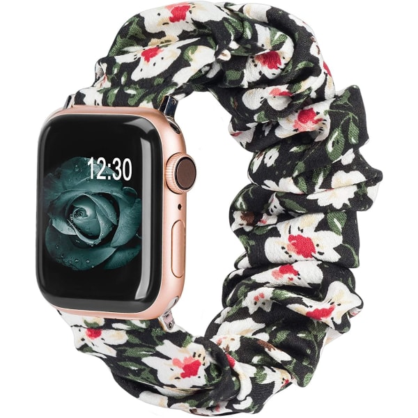 Armbånd Scrunchie Apple Watch 1/2/3/4/5/6 / SE 42 / 44 mm Lily Flower
